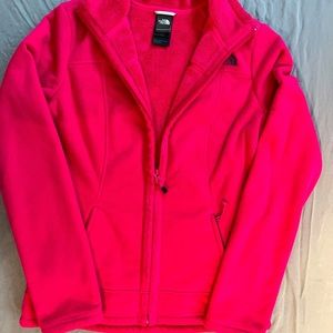 The North Face zip up fleece jacket, ladies size small.